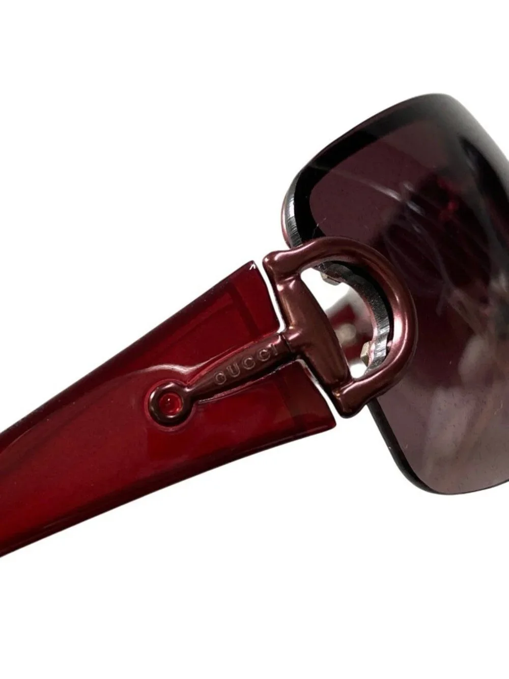 Gucci Horsebit Rimless Sunglasses Eyewear S Bordeaux